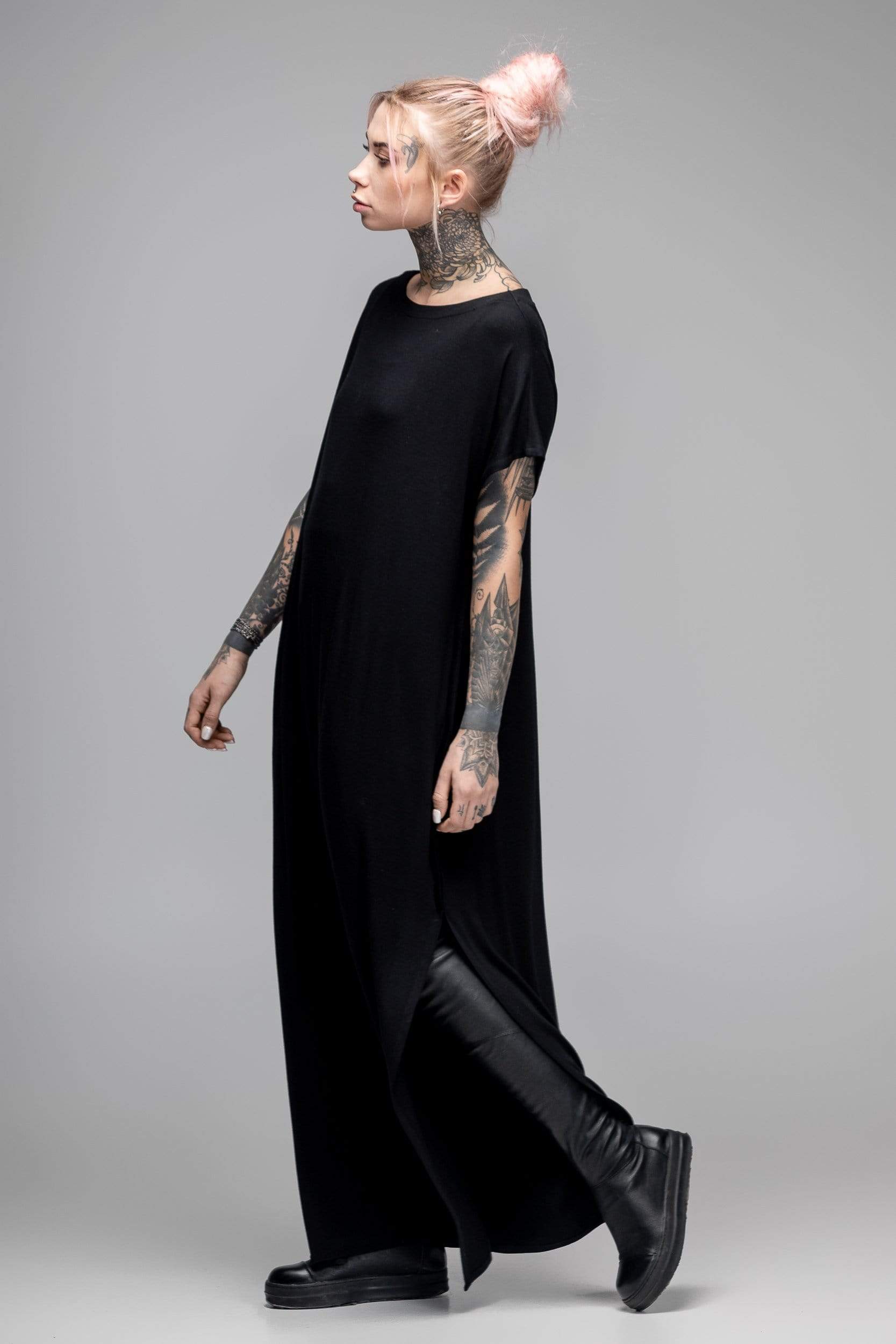 MDNT45 Dresses One size / Black Oversized black maxi dress