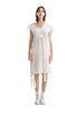 MDNT45 Linen White Asymmetric Dress