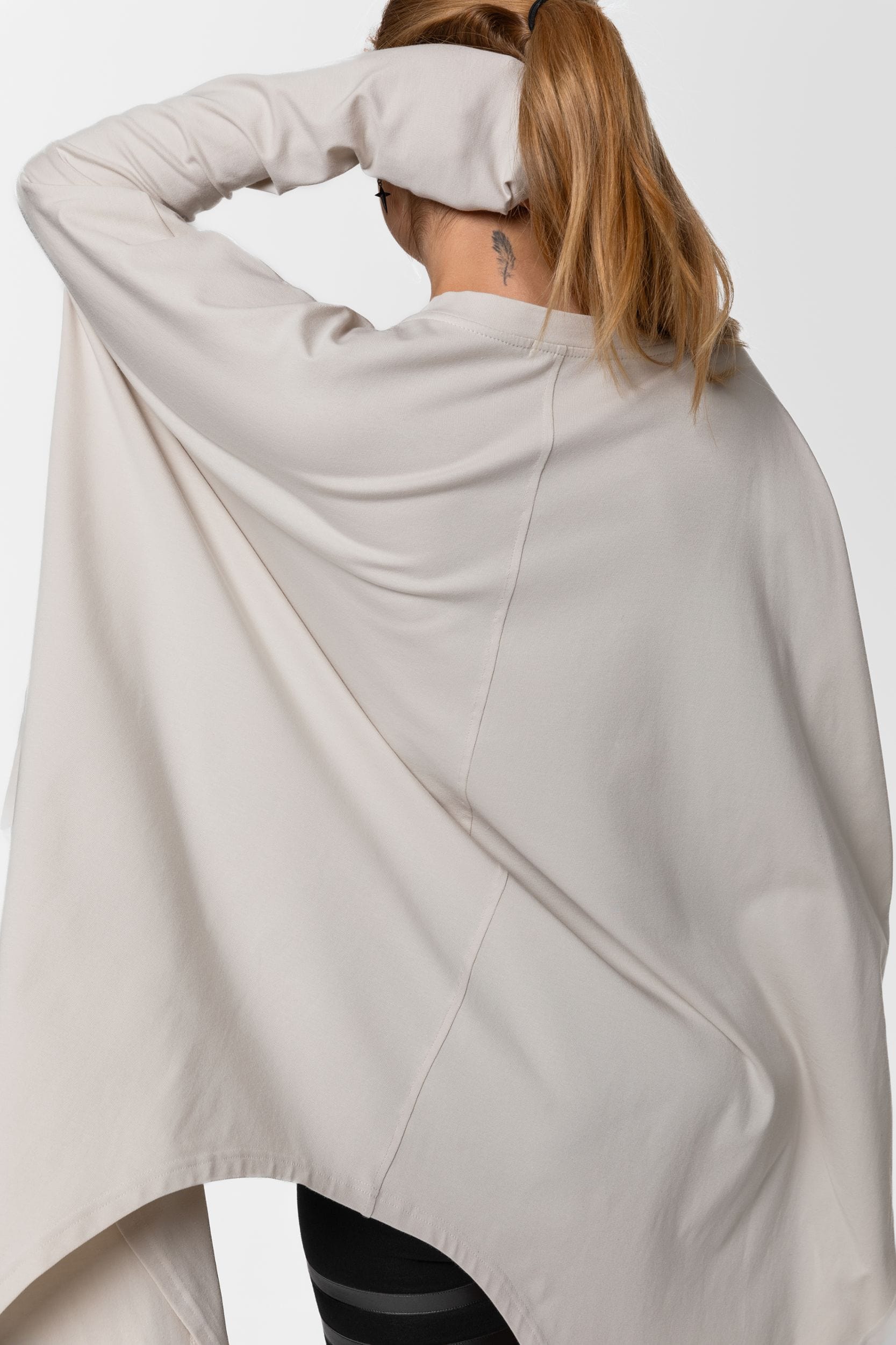MDNT45 Oversized asymmetric cotton jersey tunic