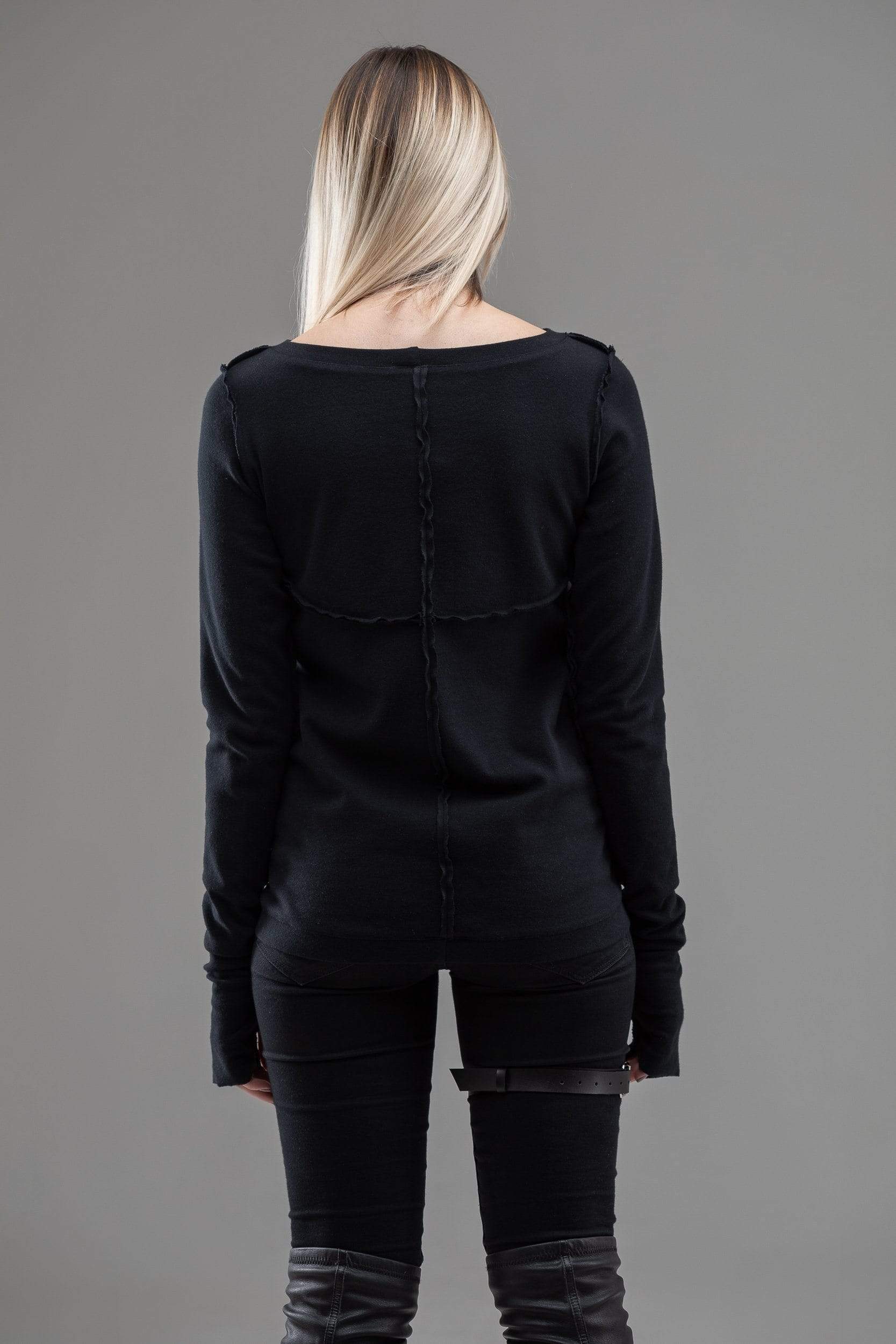 MDNT45 Sweaters, Tunics & Tops Black gothic jumper