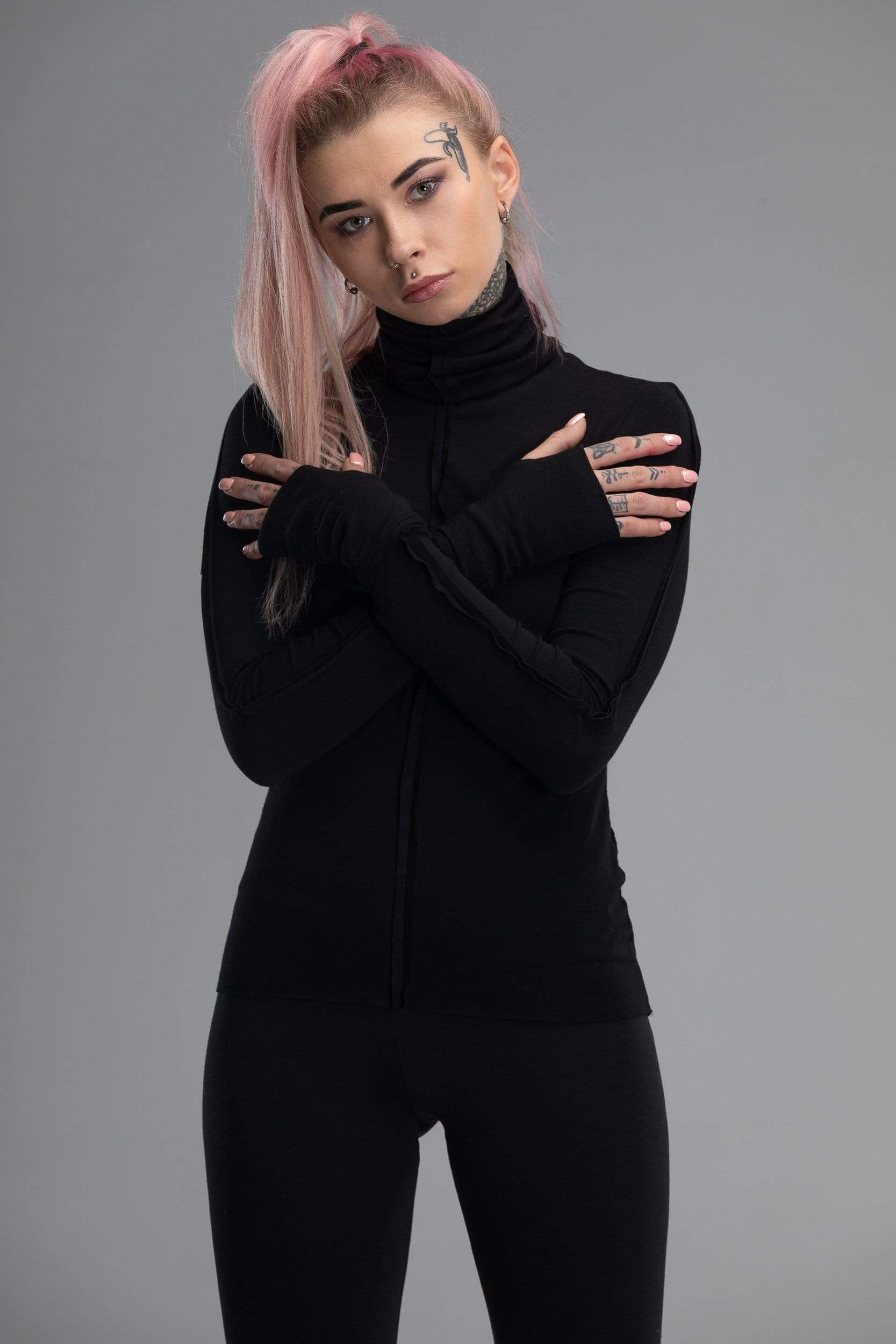MDNT45 Sweaters, Tunics & Tops Black turtleneck top