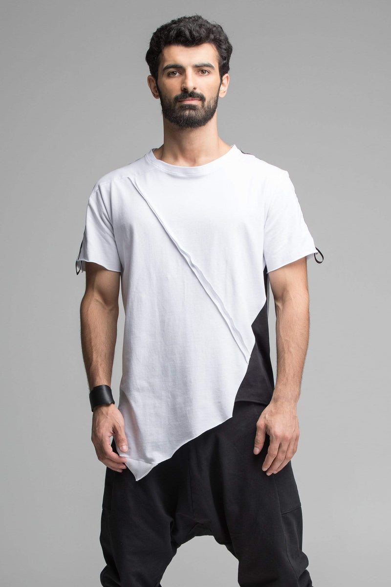 White and black men's T-shirt – MDNT45 | mdnt45.com